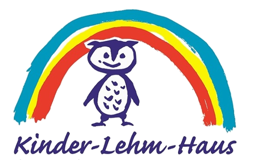 Logo des Kinder-Lehm-Haus - eine Eule unter einem Regenbogen